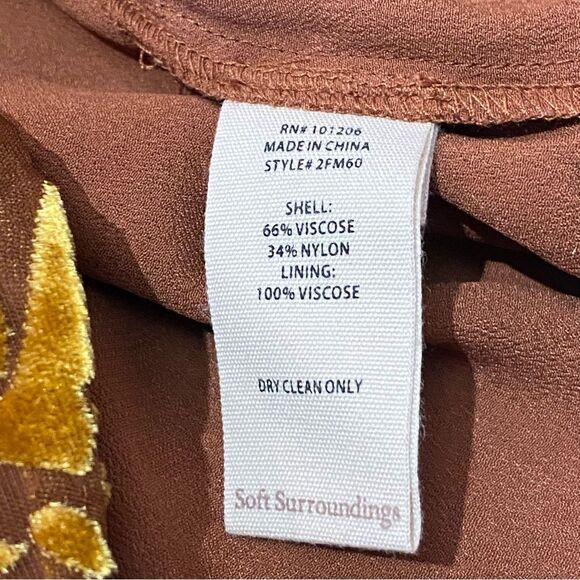 Soft Surroundings Button Down Floral Semi Sheer Blouse Women's Size XS - Picture 8 of 16